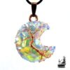 Pendentif demie lune en opalite aurora et son arbre de vie