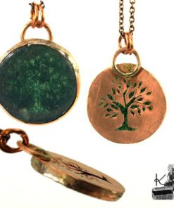 Pendentif Binba en cuivre et aventurine verte