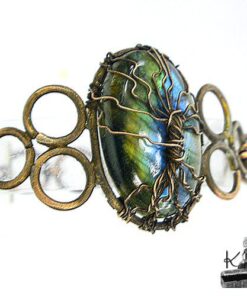 Bracelet arbre de vie Dylana en cuivre avec sa labradorite