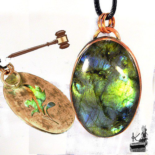 labradorite sertie cuivre