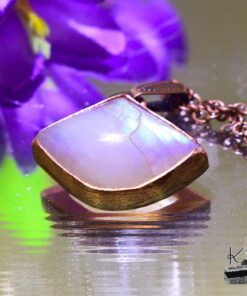 Pendentif Ailis - pierre de lune sertie cuivre – Image 3