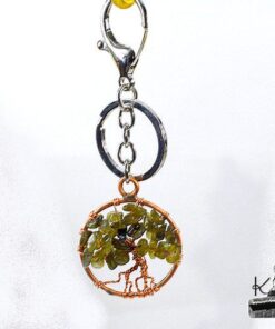 Porte clé arbre de vie en labradorite