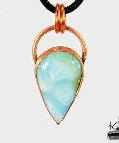 Pendentif Laric en larimar et cuivre