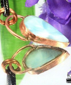 Pendentif Laric - larimar serti cuivre – Image 4
