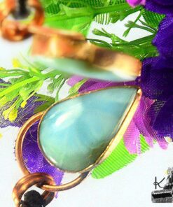 Pendentif Laric - larimar serti cuivre – Image 3