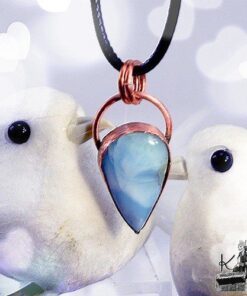 Pendentif Laric - larimar serti cuivre – Image 2