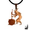 Pendentif "sorcière et chaudron" en cuivre