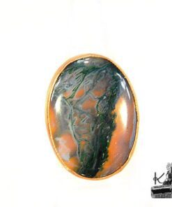 Bague Hateya en cuivre et agate mousse