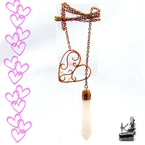Collier lasso sautoir Sakari avec quartz rose