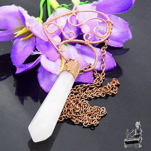 Réservé : Collier lasso Sakari - cuivre et quartz rose – Image 3