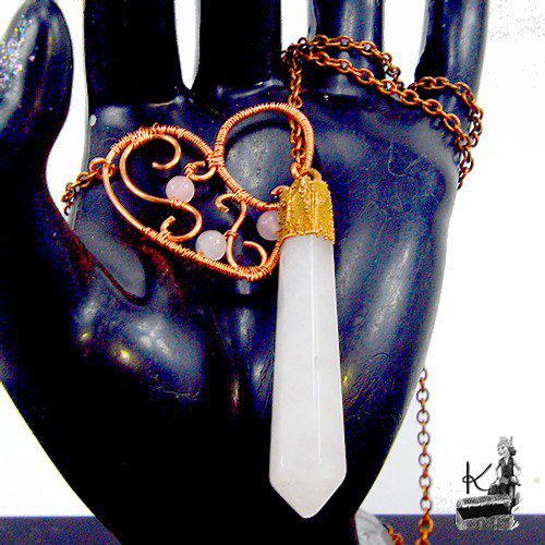 Réservé : Collier lasso Sakari - cuivre et quartz rose – Image 9