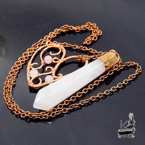 Réservé : Collier lasso Sakari - cuivre et quartz rose – Image 4
