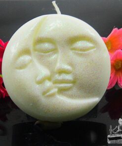 Bougie lune et soleil blanche