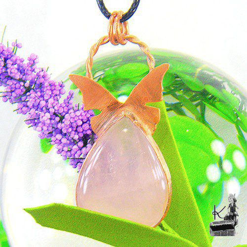 Réservé : Pendentif Farfalla - quartz rose – Image 10