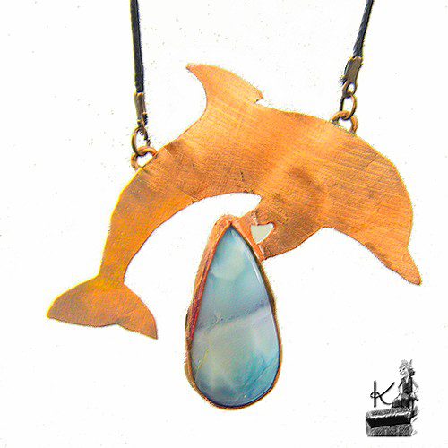 Réservé : Collier Thalou - cuivre et larimar + bracelet – Image 6