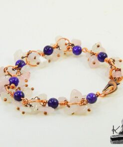 Bracelet Isha en charoite et quartz rose