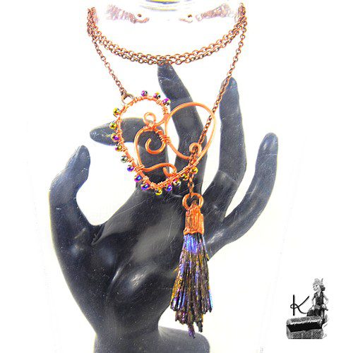 Réservé : Collier lasso Hona - hématite et cyanite – Image 6