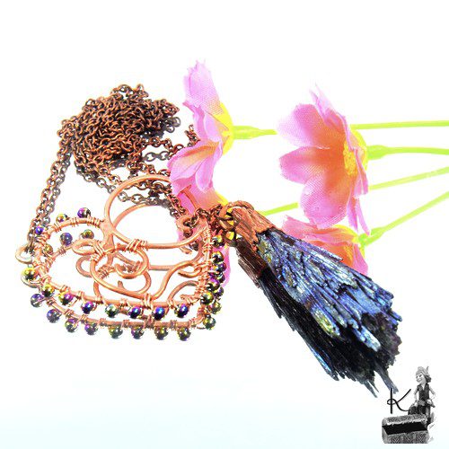 Réservé : Collier lasso Hona - hématite et cyanite – Image 5