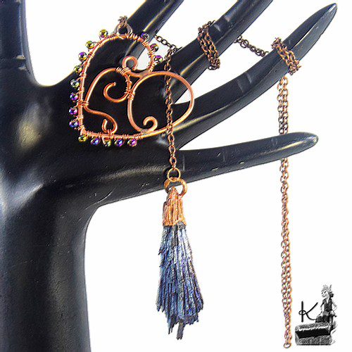 Réservé : Collier lasso Hona - hématite et cyanite – Image 3