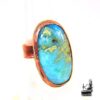 Bague ajustable maina en cuivre et larimar
