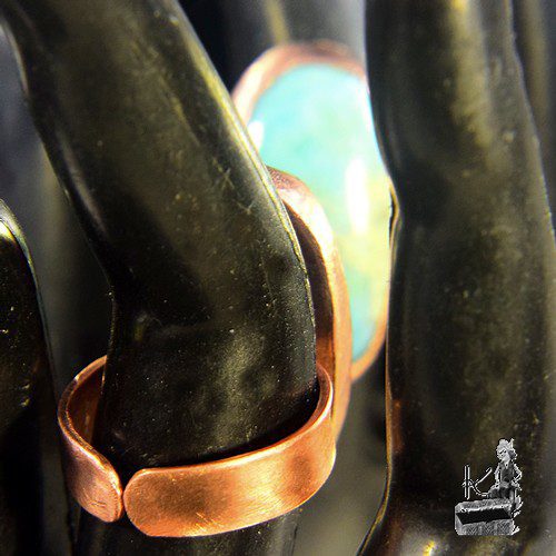 Bague ajustable Maina - cuivre et larimar – Image 7