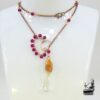 Collier lasso Shauna en cuivre avec grenat et cristal de roche