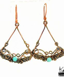 Boucles d'oreille Nya en cuivre patiné