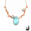 Collier Ononis en cuivre avec larimar