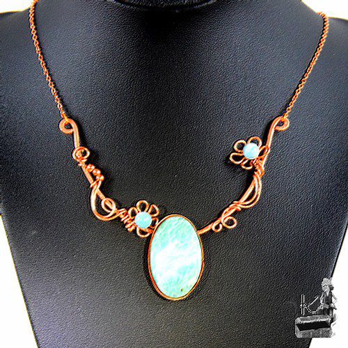 Réservé : Collier Ononis - cuivre et larimar – Image 9
