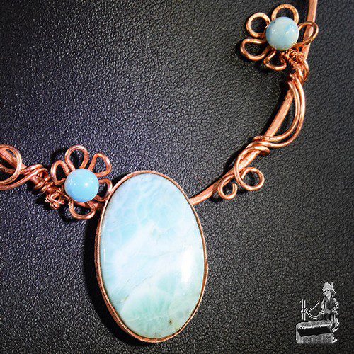 Réservé : Collier Ononis - cuivre et larimar – Image 8