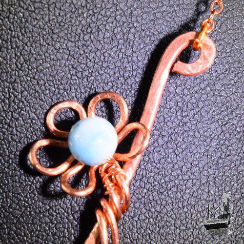Réservé : Collier Ononis - cuivre et larimar – Image 7
