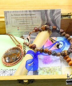 Trésor box cerf Darton avec pendentif et bracelet en Pietersite