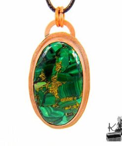 Pendentif Maisie en malachite copper
