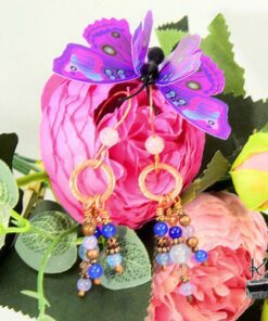 Boucles d'oreille Riwas - aigue-marine et jade – Image 7