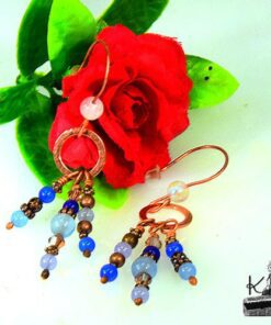 Boucles d'oreille Riwas - aigue-marine et jade – Image 4