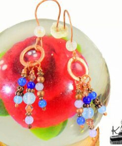 Boucles d'oreille Riwas - aigue-marine et jade – Image 3