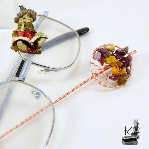 Réservé : Marque-pages en cuivre avec arbre de vie en mookaite Halona – Image 5