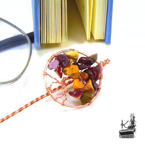 Réservé : Marque-pages en cuivre avec arbre de vie en mookaite Halona – Image 4