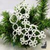 Décorations pour sapin en dentelle frivolité