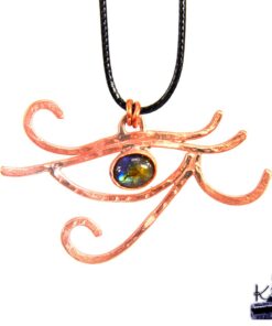 Oeil de Horus en cuivre et en labradorite