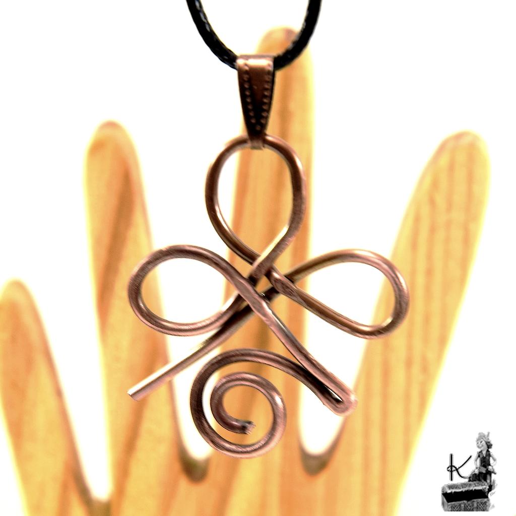 Pendentif Zibu "Hatumi" ( guérison physique ) en cuivre naturel – Image 2