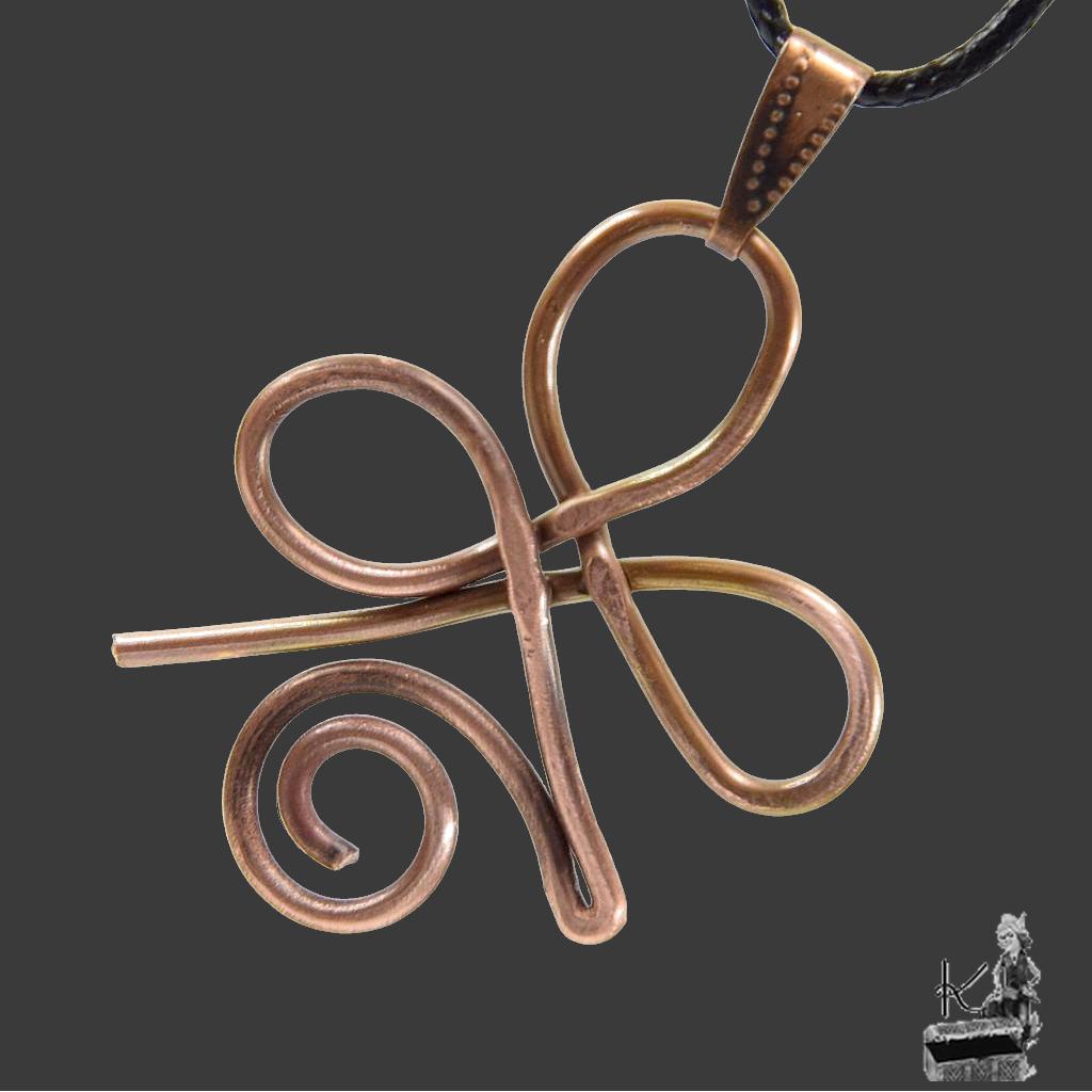 Pendentif Zibu "Hatumi" ( guérison physique ) en cuivre naturel – Image 3
