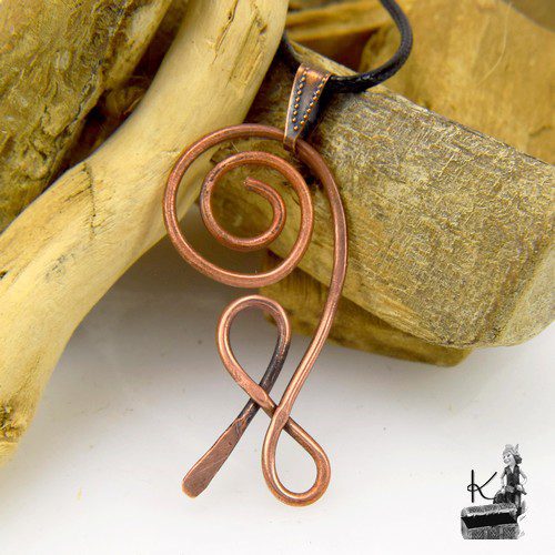 Pendentif Zibu "Azula" ( sagesse ) en cuivre naturel – Image 3