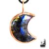Pendentif demie lune Phelan en cuivre et labradorite