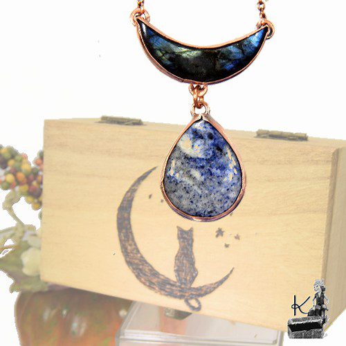 Réservé : Trésor-Box chat Moa - labradorite et dumortierite – Image 8