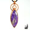 Pendentif Galla en cuivre naturel et sa charoite