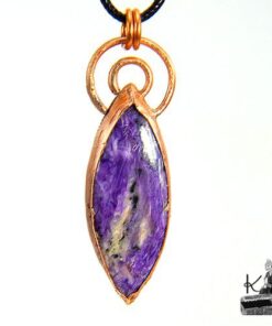 Pendentif Galla en cuivre naturel et sa charoite