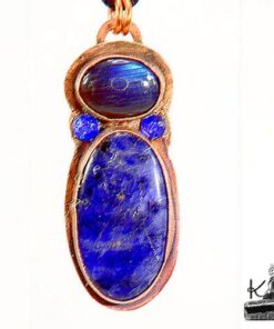 Pendentif zita avec labradorite et onyx bleu