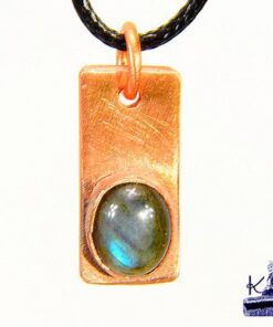 Pendentif Shasel en cuivre et labradorite