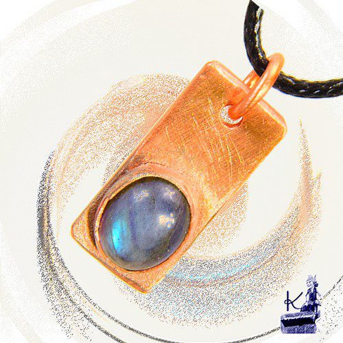 Pendentif Shasel - labradorite serti cuivre – Image 3